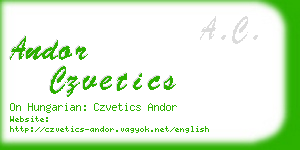 andor czvetics business card